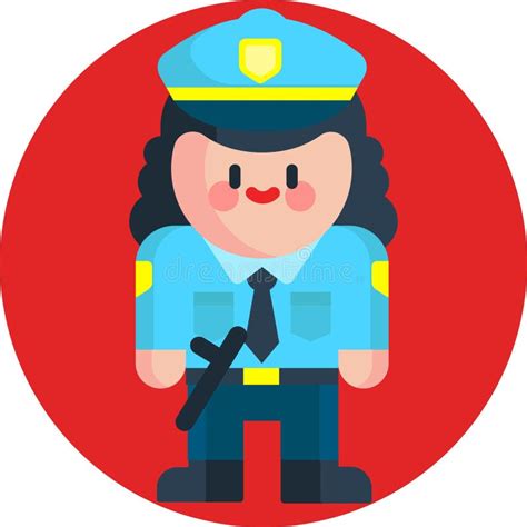 Female Police Officer Vector Illustration Vector Illustration Stock