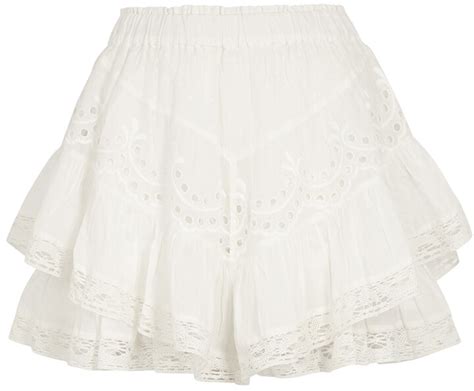 Loveshackfancy Briella White Tiered Cotton Mini Skirt Shopstyle