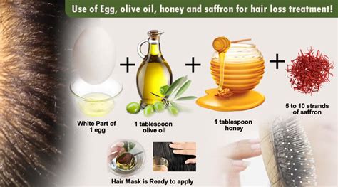 Leave the mayonnaise hair treatment on your hair for 30 minutes. Use of Egg, olive oil, honey and saffron for hair loss ...