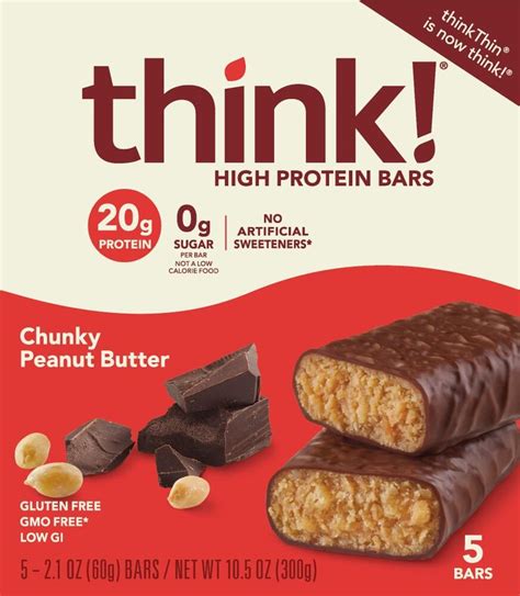 Thinkthin® Chunky Peanut Butter High Protein Bars 5 Count 21 Oz