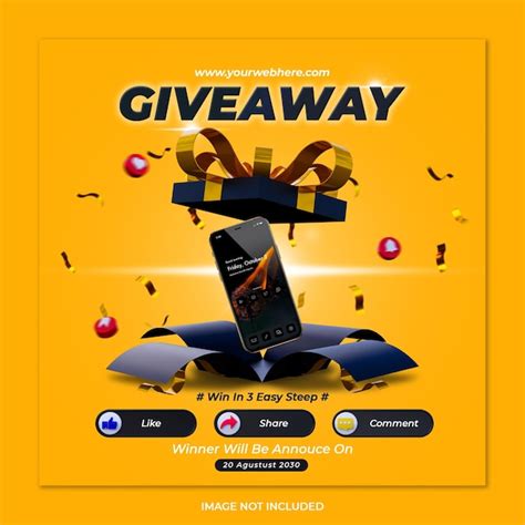 Premium Psd Give Away Contest Banner Social Media Post Template
