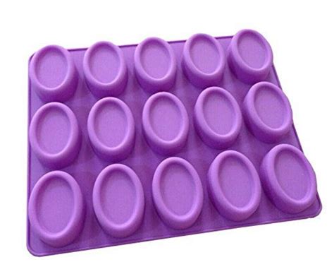 15 cavity oval shaped silicone handmade flexible cake soap mold perfect size candle