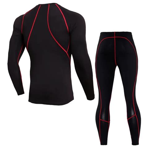 new compression quick dry tight tracksuit men training fitness long sleeve shirt pants male