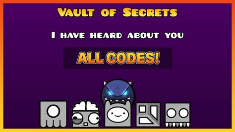 Vault Of Secrets All Codes Geometry Dash Youtube