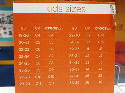 Crocs Shoe Size Chart Adult Kids Sizing Crocs 55 Off