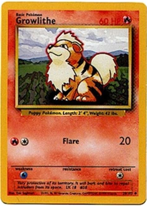 Growlithe is a generation i, brown color puppy pokémon of fire type. Pokemon Basic Uncommon Card - Growlithe 28/102 - Pokemon ...
