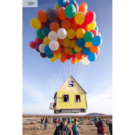 Inspired By The Pixar Film Up A House Is Lifted Into The Air Using A