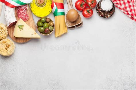 Italian Cuisine Food Ingredients Stock Image Image Of Ingredient