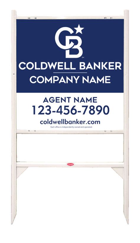 Coldwell Banker Angle Iron Frame And Agent Sign Panel Unit 24h X 24