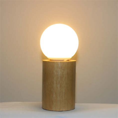 Discover the best desk lamps in best sellers. E27 Modern Minimalist Solid Oak Round Warm White Wood Table Lamp Bedside Lamp with LED Bulb ...