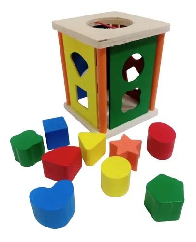 Cubo Montessori Multifuncional Encajable Formas Colores Niño