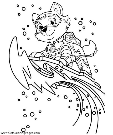 Send in our brave doggy. Mighty Pups PAW Patrol Everest Coloring Pages - Get ...