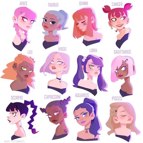 Zodiac Hairstyles Which One Are You Art Digitalart Doodles