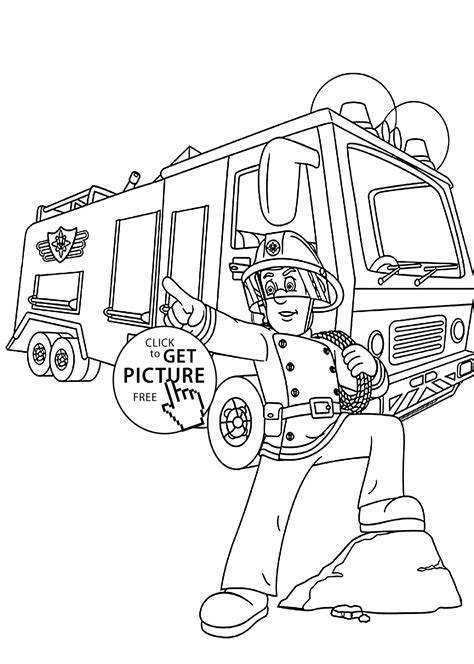 Free printable fireman sam coloring pages. Firetruck coloring pages for kids, printable free ...