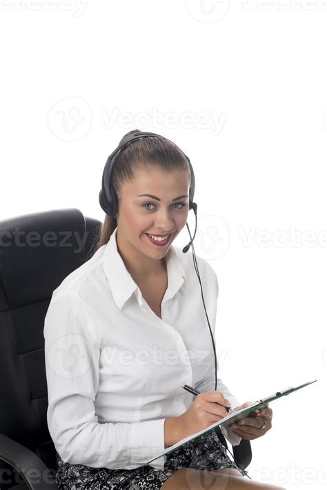 Personal Assistant In The Business Hot Helpline Worker Female Operator Of Call Center With