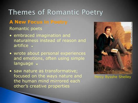 Themes Of The Romantic Period The Romantic Period British Literature