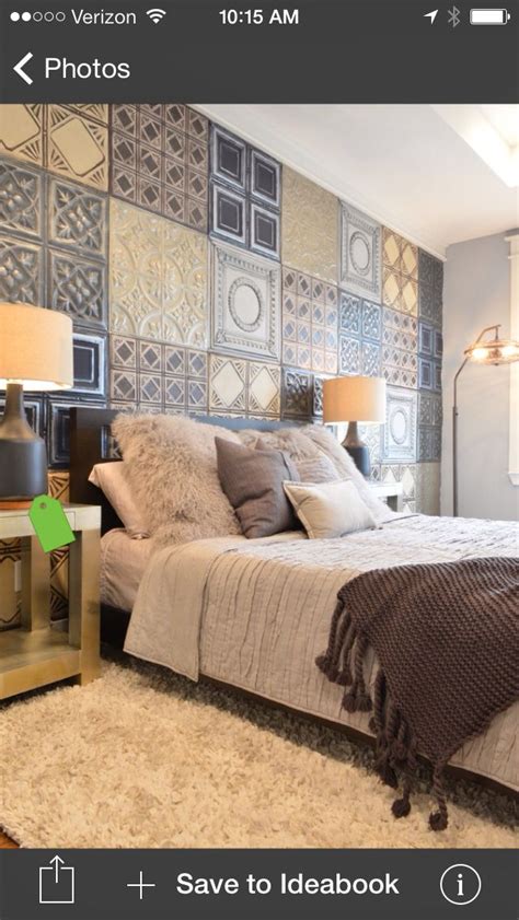 Check out our tin ceiling tiles selection for the very best in unique or custom, handmade pieces from our home & living shops. Love this idea! Modern yet nostalgic. | Accent wall ...