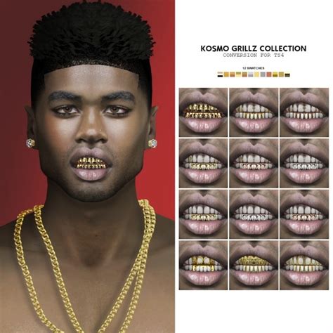 Kosmo Grillz Collection By Thiago Mitchell At Redheadsims Sims 4 Updates