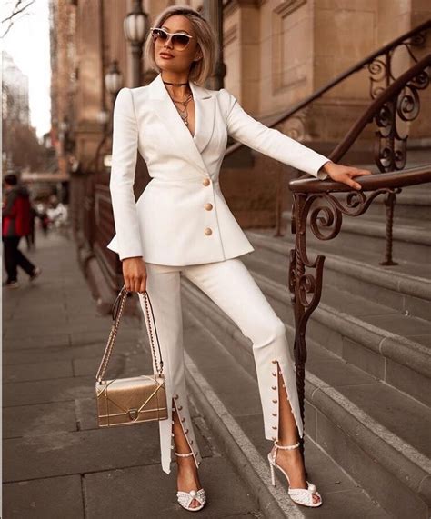 New Fashion Popular White Elegant Women Suit Celebrity Date Outfit Clothing Wholesale Online