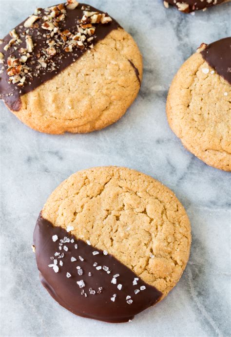 Chocolate Dipped Chewy Peanut Butter Cookies Chef Savvy