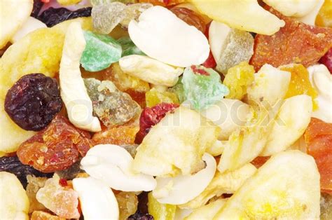 Mix Dried Fruits Collection On White Stock Image Colourbox