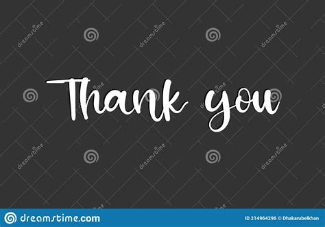 Thank You Calligraphic Typography Vector Illustration Stock Vector