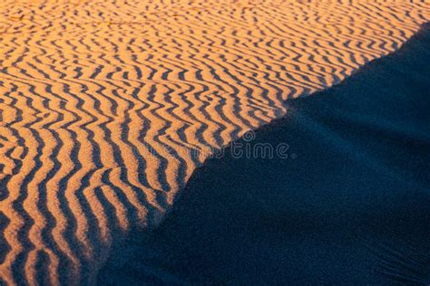 Orange Nature Texture Of The Sand And Dunes Rippled Surface Top Angle