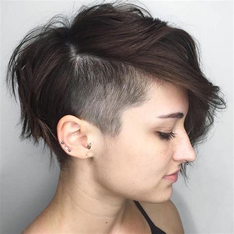 Long Choppy Pixie With Temple Undercut Thick Hair Styles Short Hair Undercut Undercut Hairstyles