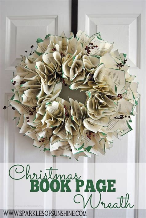 Christmas Book Page Wreath Book Page Wreath Book Wreath Christmas Books