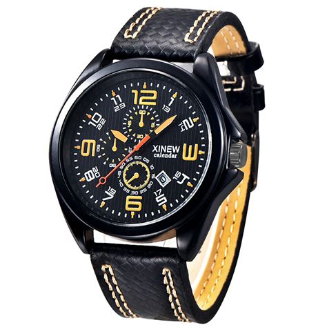 Brand Xinew Cheap Wrist Watch For Men With Celndar Date Quartz Casual