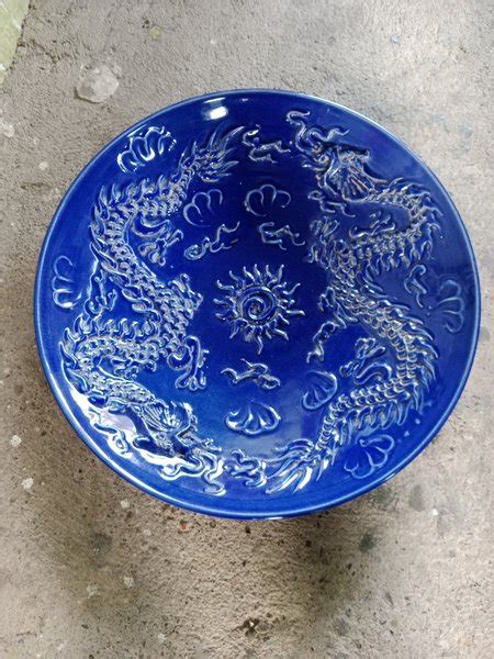 Jual Piring Antik China Naga Biru Raja Anti Basi Piring Kuno Keramik