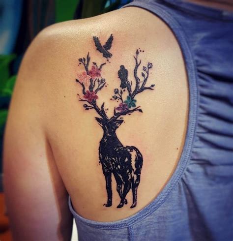 12 Best Deer With Flowers Tattoo Ideas Petpress Tattoos Deer