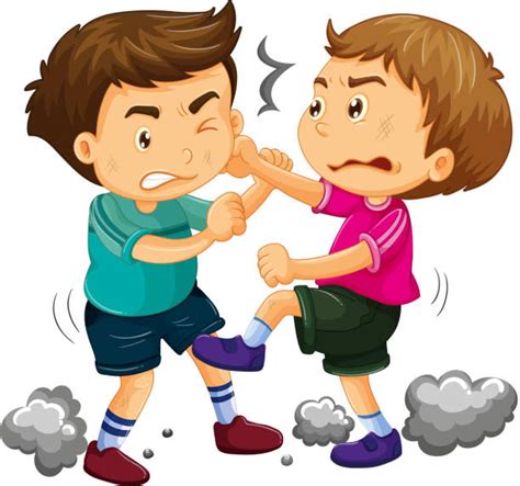 Best Kids Fighting Clip Art Illustrations Royalty Free Vector Graphics