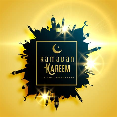 Beautiful Ramadan Kareem Greeting Card Design With Frame Made Wi