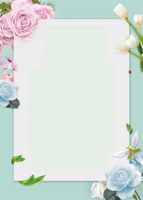 Small Fresh Poster Background Poster Frame Flowers Background Image