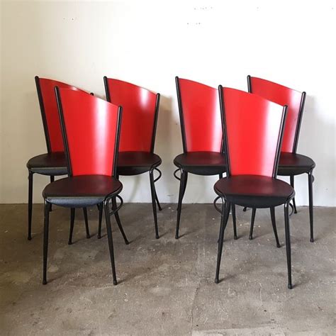 Get it as soon as thu, jul 22. For sale: Memphis style black & red dining chairs, 1980s | Red dining chairs, Dining chairs, Red ...