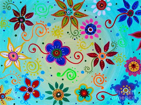 Lv Whimsical Flowers Iii Painting By Pristine Cartera Turkus Fine Art