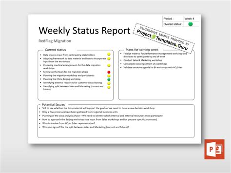 Project Monthly Status Report Template