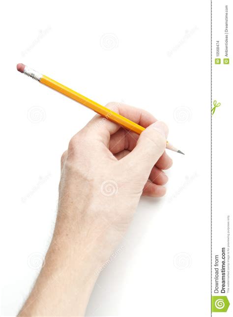 Hand Holding Pencil Stock Photo Image Of Handwriting 10568474