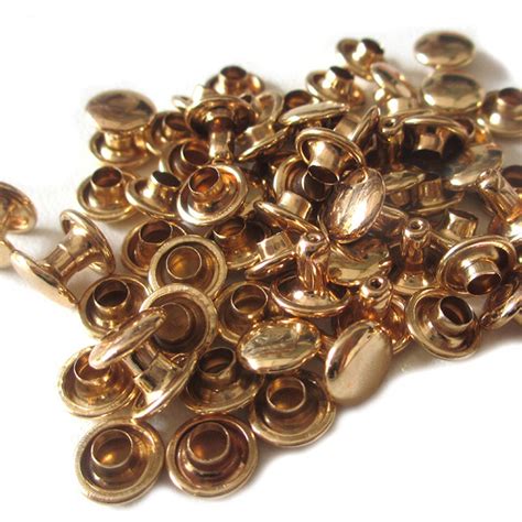 8mm Double Capped Rivets Light Gold 100 Sets 1000 Sets Etsy Hong Kong