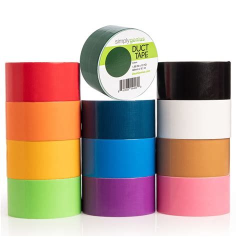 Simply Genius 12 Pack Patterned Colored Duct Tape Variety Pack