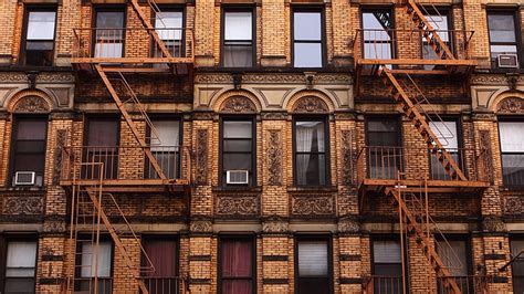 Hd Wallpaper Old Building Apartment Brown Vintage New York Ny