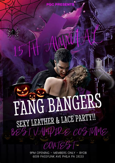 Saturday Oct 23rd Pgcs 15th Annual Fang Bangers Ballsexy Leather And Lace Party Sls