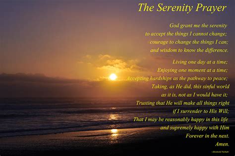 Serenity Prayer Meditation Poem By Tom Quigley