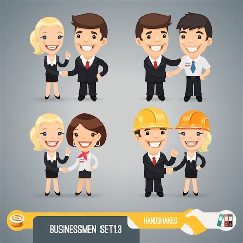 Premium Vector Businessman Cartoon Characters Set