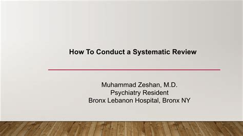 Pdf How To Conduct A Systematic Review