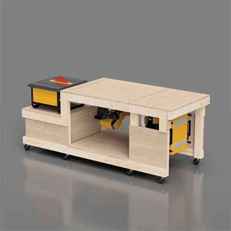 Flip Top Workbench Plans Table Saw Workbench Flip Up Planer Compact Mobile Flip Top Miter Saw