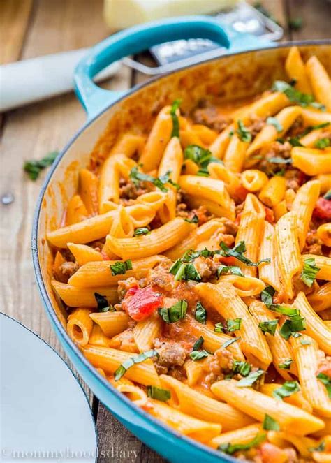 Penne With Sausage And Spicy Cream Tomato Sauce Mommy S Home Cooking