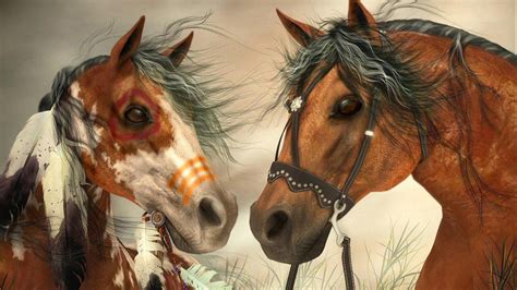 War Horse Indians And War Horse Of The Cowboys Hd Wallpaper