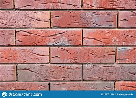 Red Textured Bricks Close Up Brick Wall Stock Photo Image Of Cement